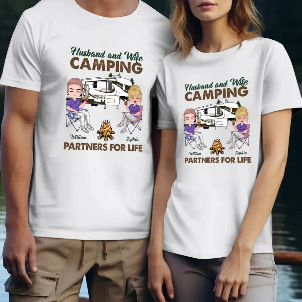 Camping Partners For Life - Personalized Gifts For Couples - Unisex T-Shirt