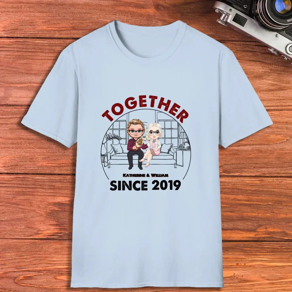 Couple Chibi Together Since - Personalized Gifts For Couples - Unisex T-Shirt