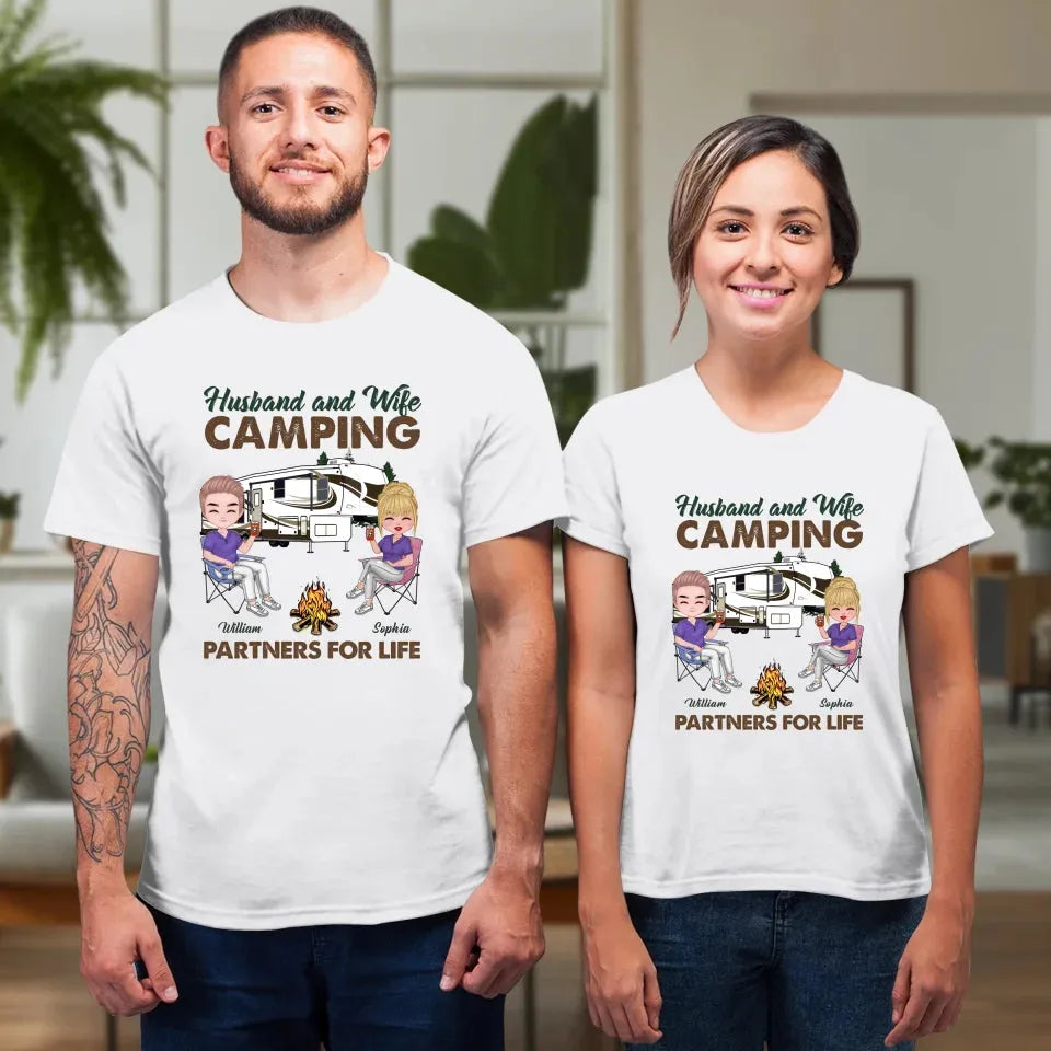 Camping Partners For Life - Personalized Gifts For Couples - Unisex T-Shirt