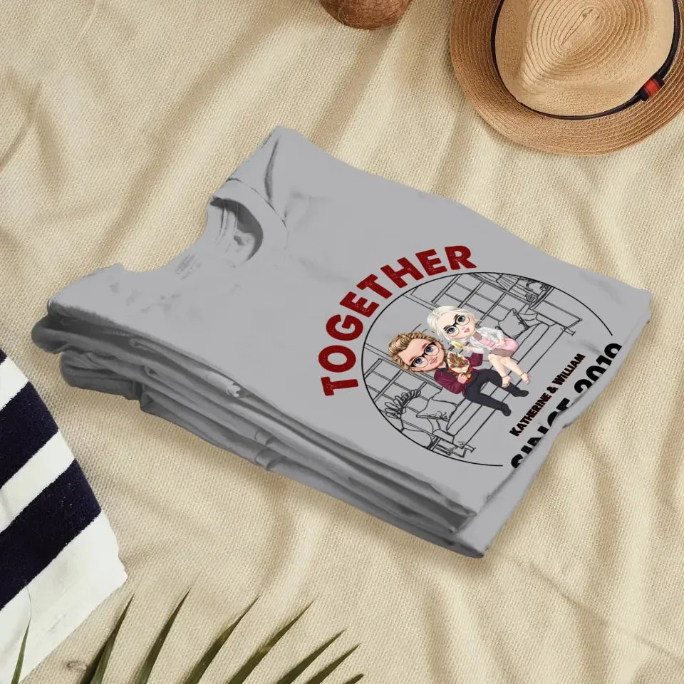 Couple Chibi Together Since - Personalized Gifts For Couples - Unisex T-Shirt