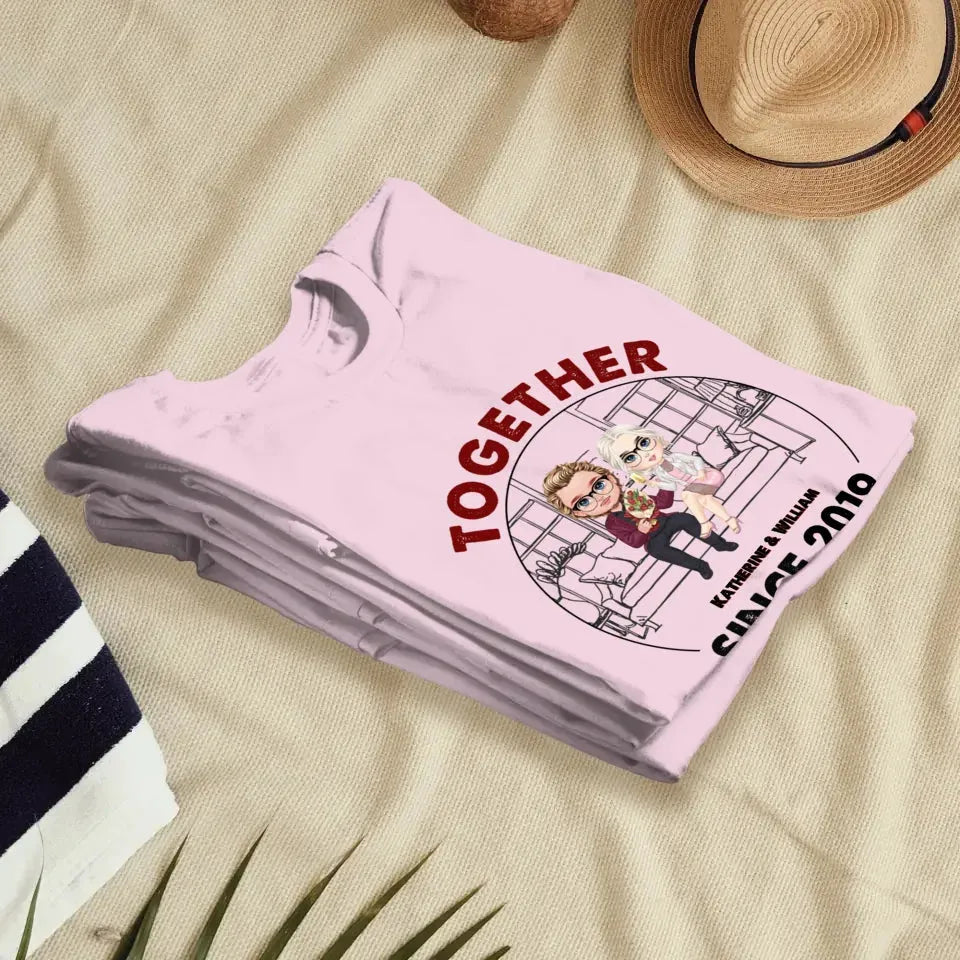 Couple Chibi Together Since - Personalized Gifts For Couples - Unisex T-Shirt