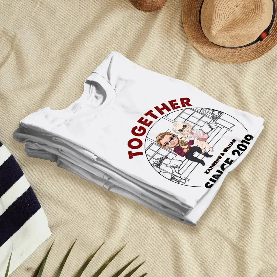 Couple Chibi Together Since - Personalized Gifts For Couples - Unisex T-Shirt