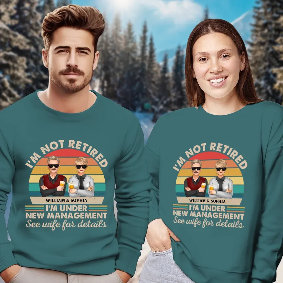 A Retirement Journey With A New Boss In Charge At Home - Personalized Gifts For Couples - Unisex Sweater