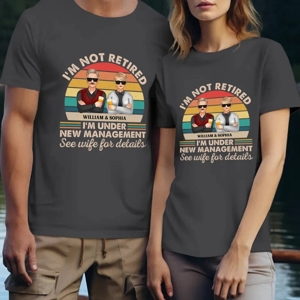 A Retirement Journey With A New Boss In Charge At Home - Personalized Gifts For Couples - Unisex T-Shirt