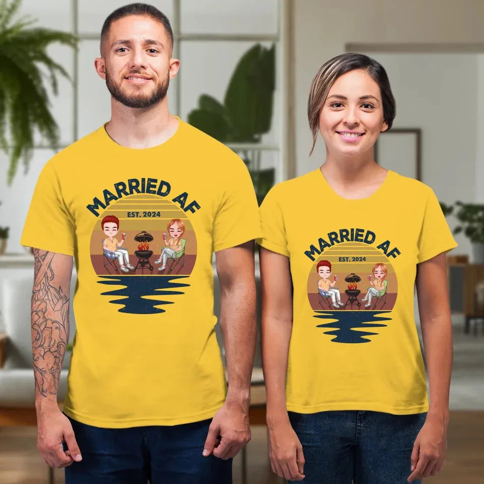 Married AF Represents A Strong And Unapologetic Commitment - Personalized Gifts For Couples - Unisex T-Shirt