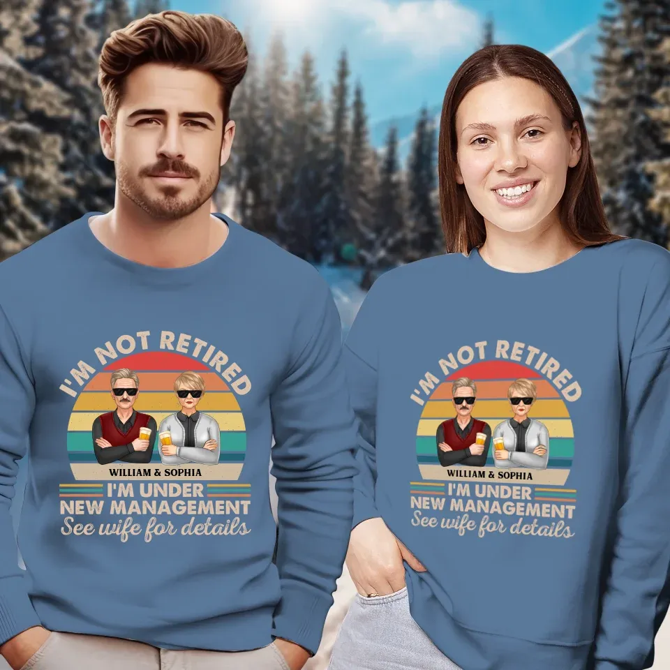 A Retirement Journey With A New Boss In Charge At Home - Personalized Gifts For Couples - Unisex Sweater