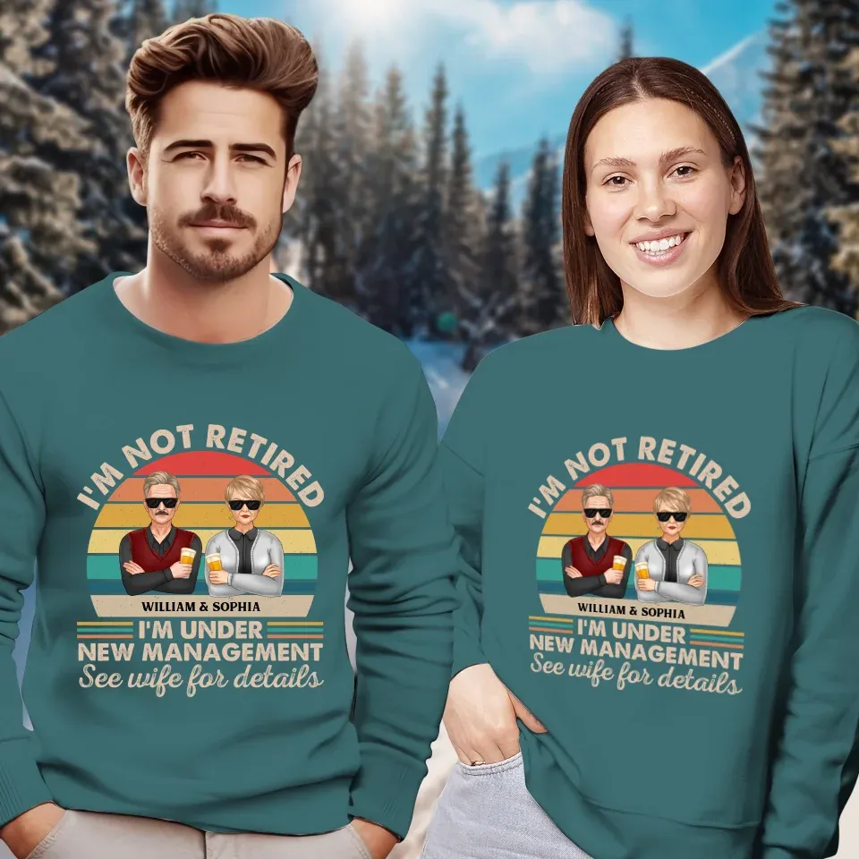 A Retirement Journey With A New Boss In Charge At Home - Personalized Gifts For Couples - Unisex Sweater