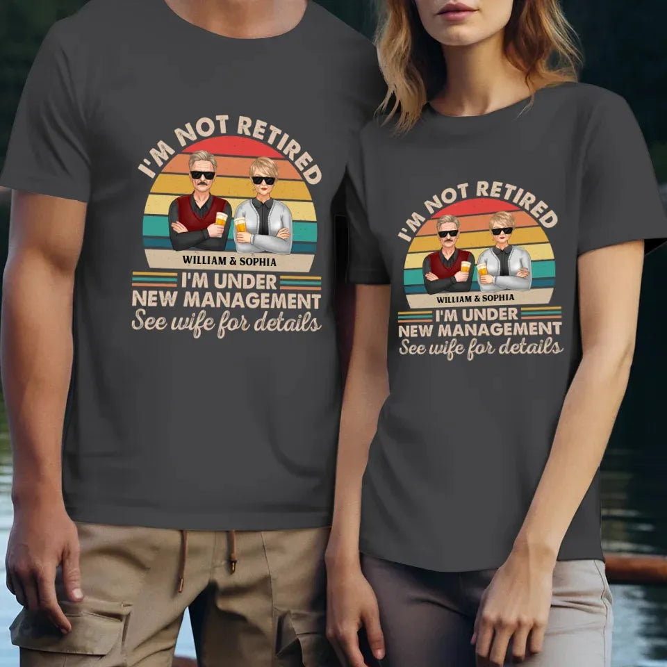 A Retirement Journey With A New Boss In Charge At Home - Personalized Gifts For Couples - Unisex T-Shirt