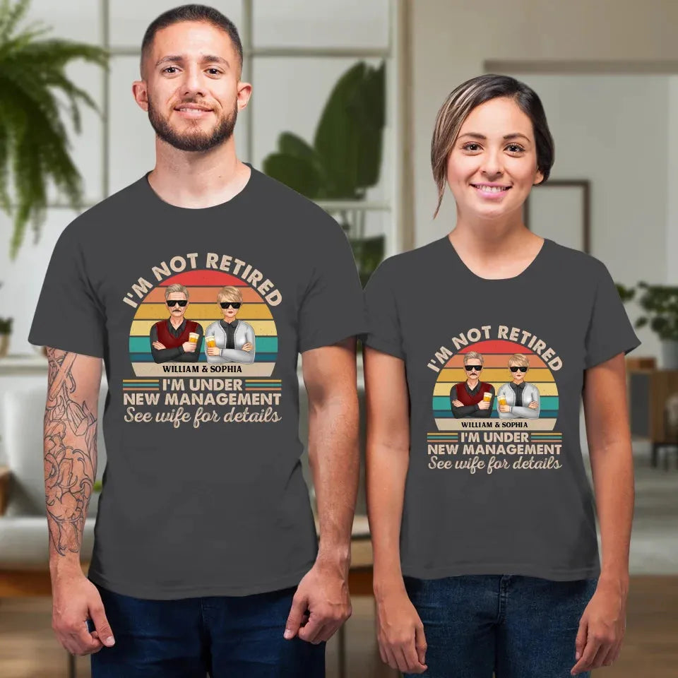 A Retirement Journey With A New Boss In Charge At Home - Personalized Gifts For Couples - Unisex T-Shirt