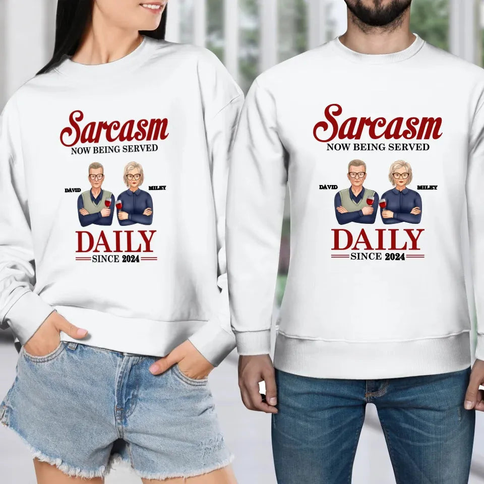 Daily Dose OF Wit & Humor, Hold The Sugar Enjoy Responsibly - Personalized Gifts For Couples - Unisex Sweater