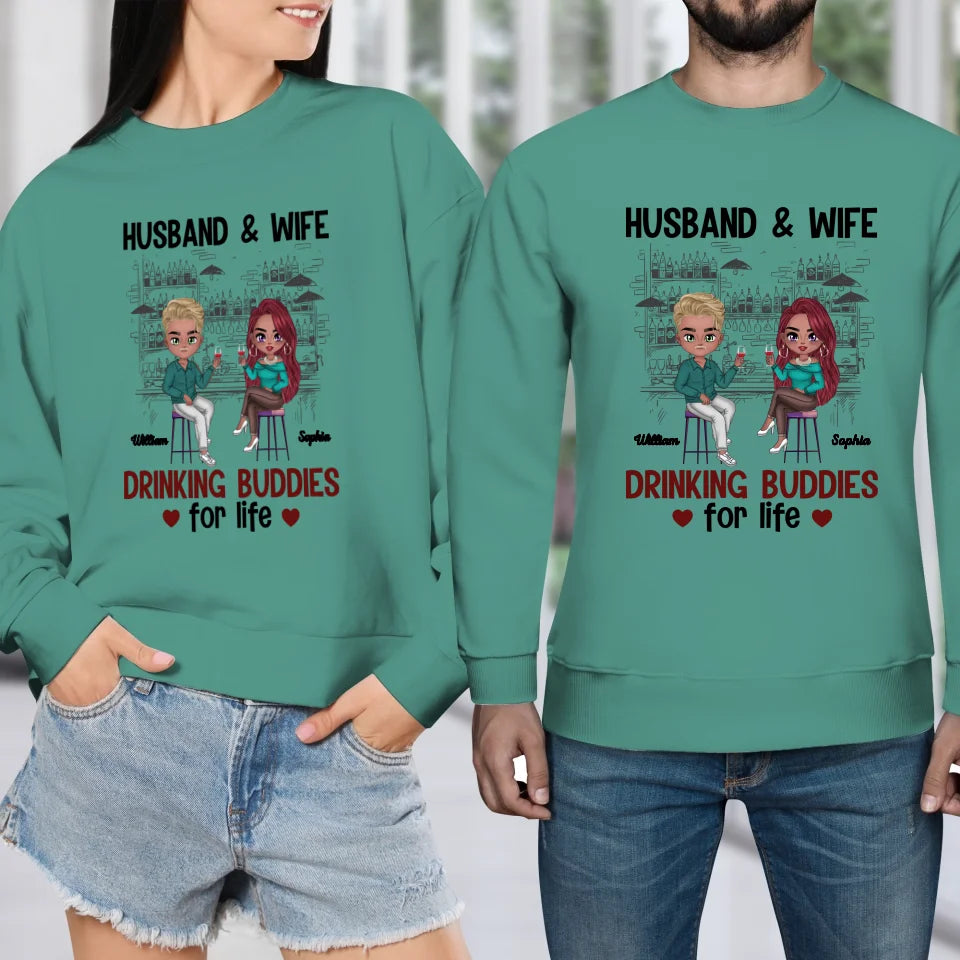 Drinking Buddies: Cheers To A Lifetime Of Love And Laughter - Personalized Gifts For Couples - Unisex Sweater