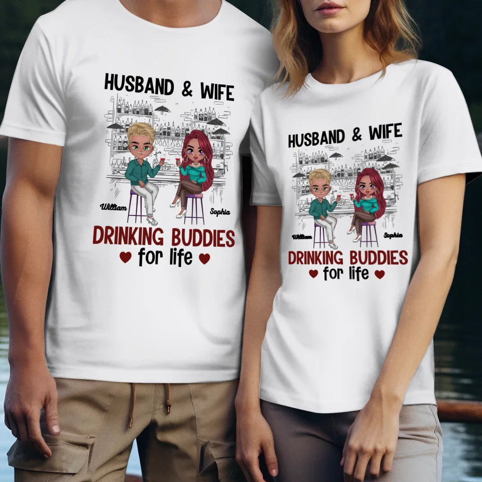 Drinking Buddies: Cheers To A Lifetime Of Love And Laughter - Personalized Gifts For Couples - Unisex T-Shirt