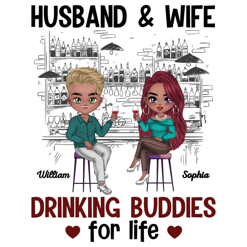 Drinking Buddies: Cheers To A Lifetime Of Love And Laughter - Personalized Gifts For Couples - Unisex Sweater