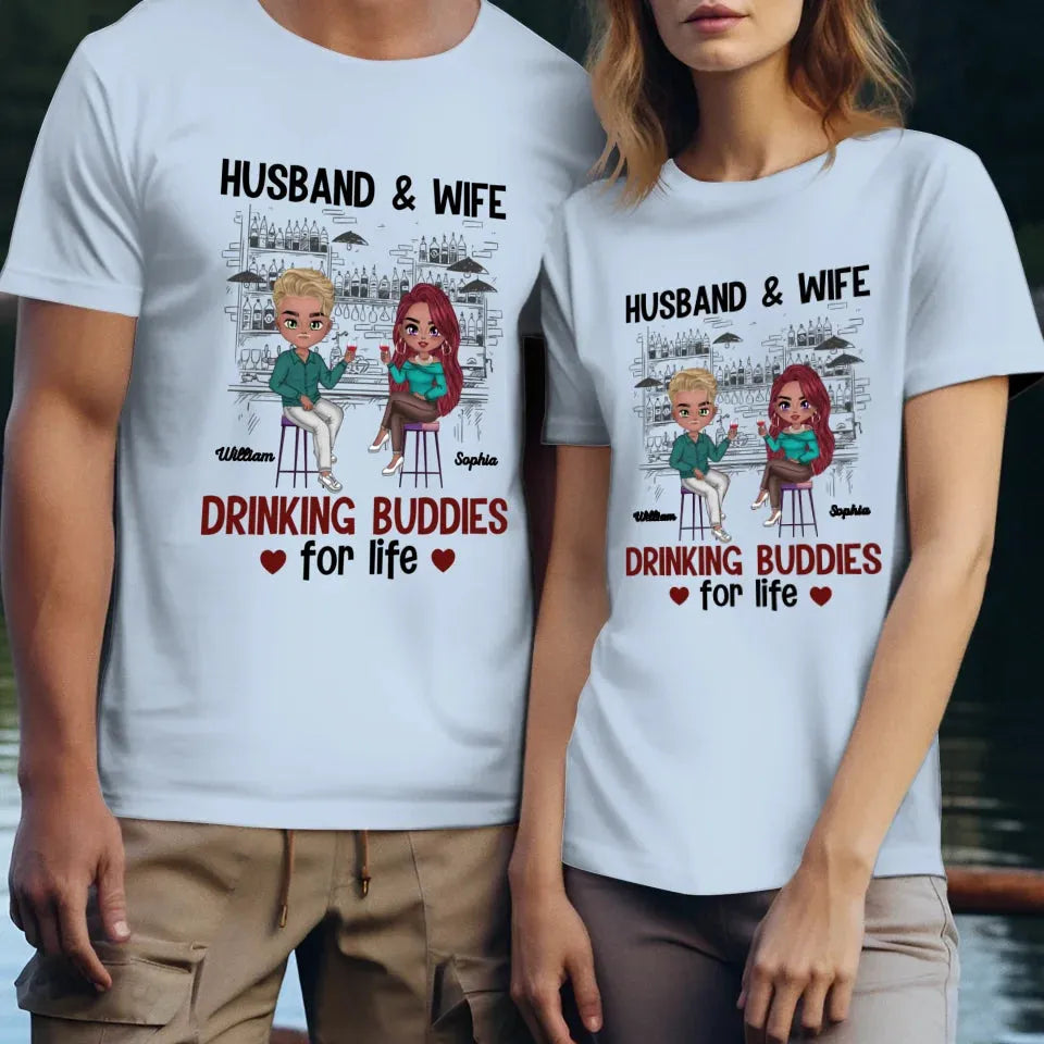 Drinking Buddies: Cheers To A Lifetime Of Love And Laughter - Personalized Gifts For Couples - Unisex T-Shirt