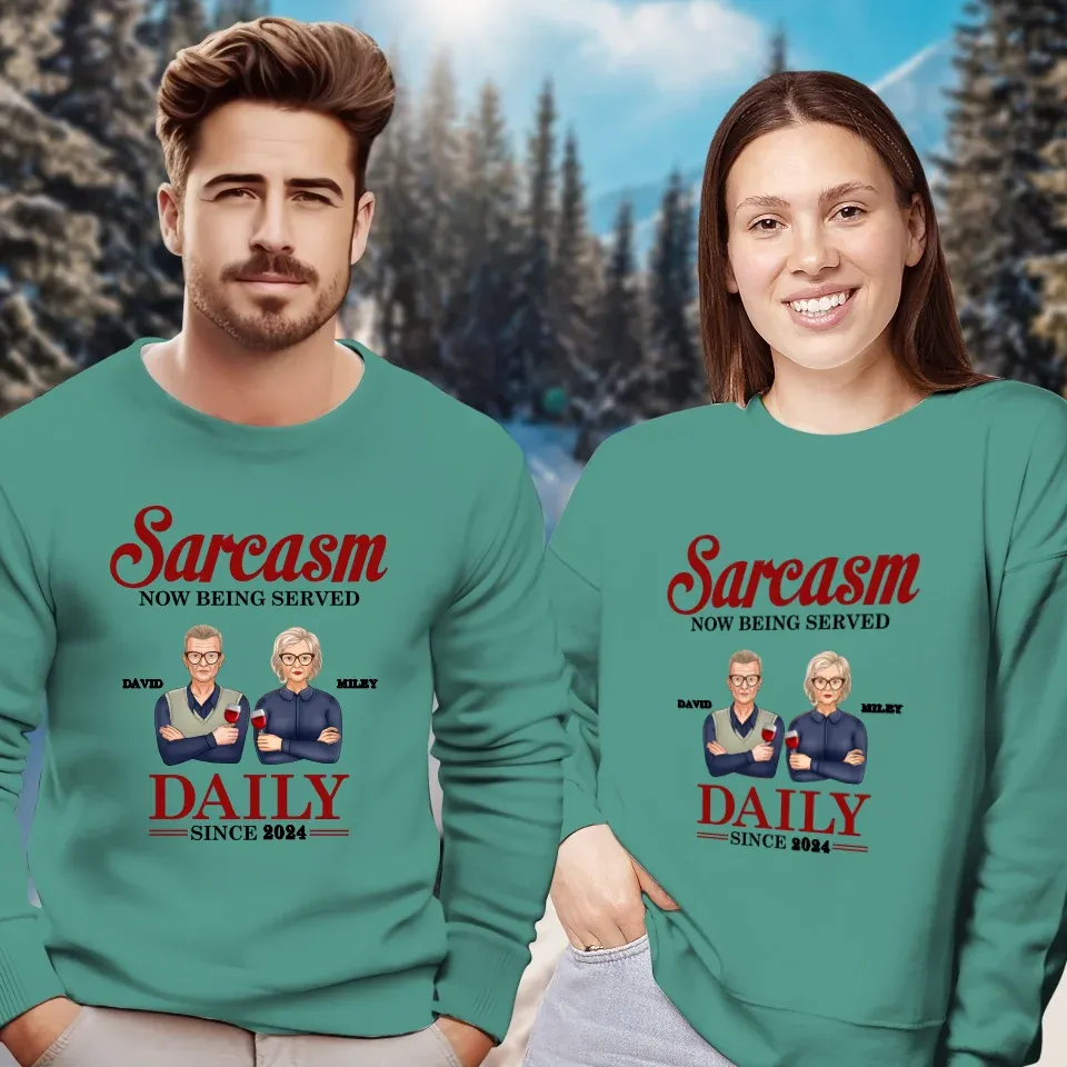 Daily Dose OF Wit & Humor, Hold The Sugar Enjoy Responsibly - Personalized Gifts For Couples - Unisex Sweater