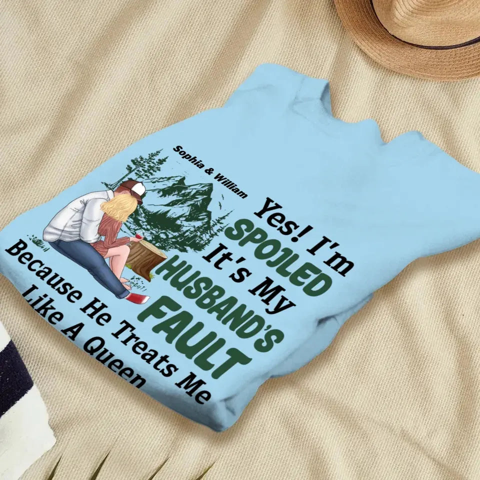 Pampering: Each Blames The Other For Being Lovingly Spoiled - Personalized Gifts For Couples - Unisex Sweater