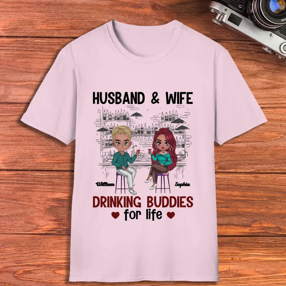 Drinking Buddies: Cheers To A Lifetime Of Love And Laughter - Personalized Gifts For Couples - Unisex T-Shirt