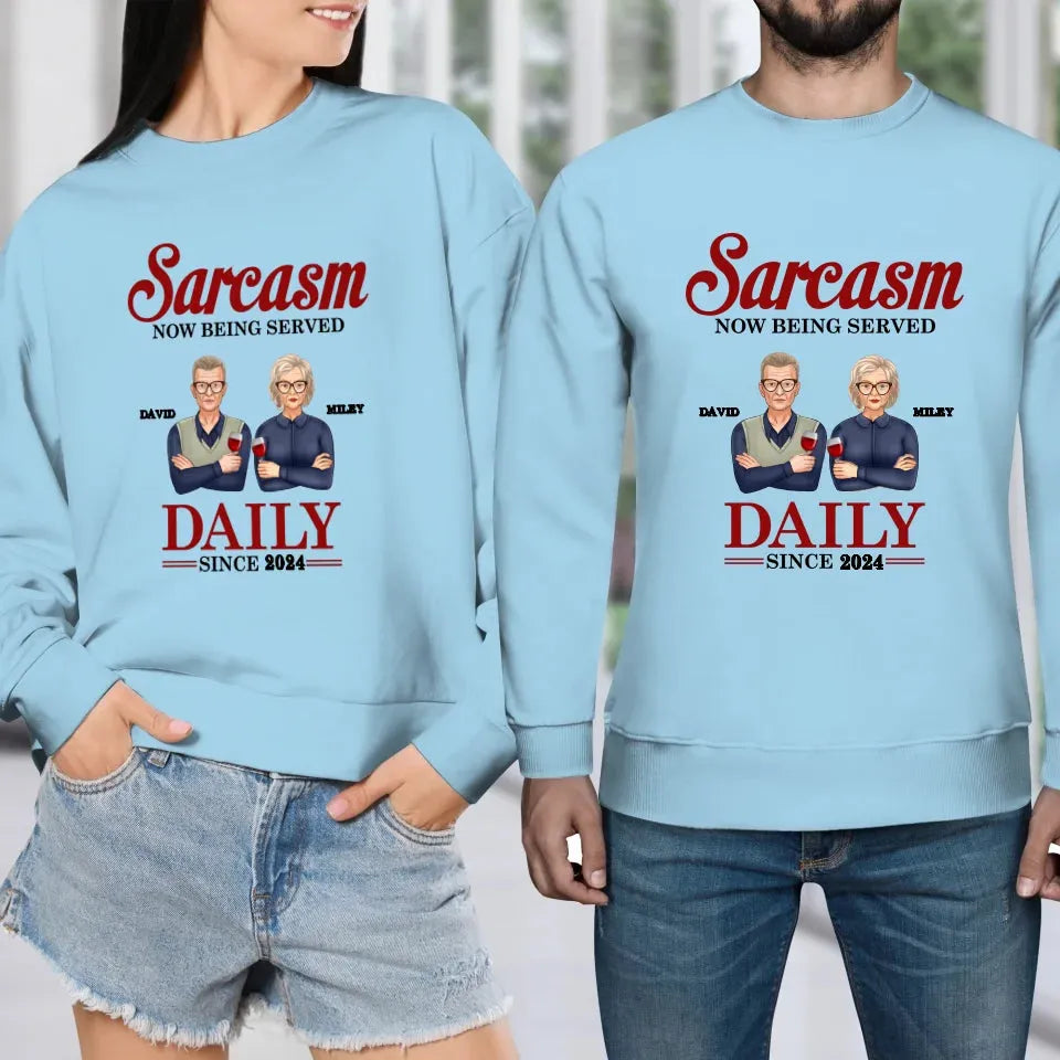 Daily Dose OF Wit & Humor, Hold The Sugar Enjoy Responsibly - Personalized Gifts For Couples - Unisex Sweater