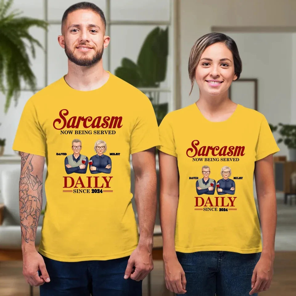 Daily Dose OF Wit & Humor, Hold The Sugar Enjoy Responsibly - Personalized Gifts For Couples - Unisex T-Shirt