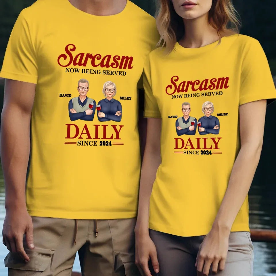 Daily Dose OF Wit & Humor, Hold The Sugar Enjoy Responsibly - Personalized Gifts For Couples - Unisex T-Shirt