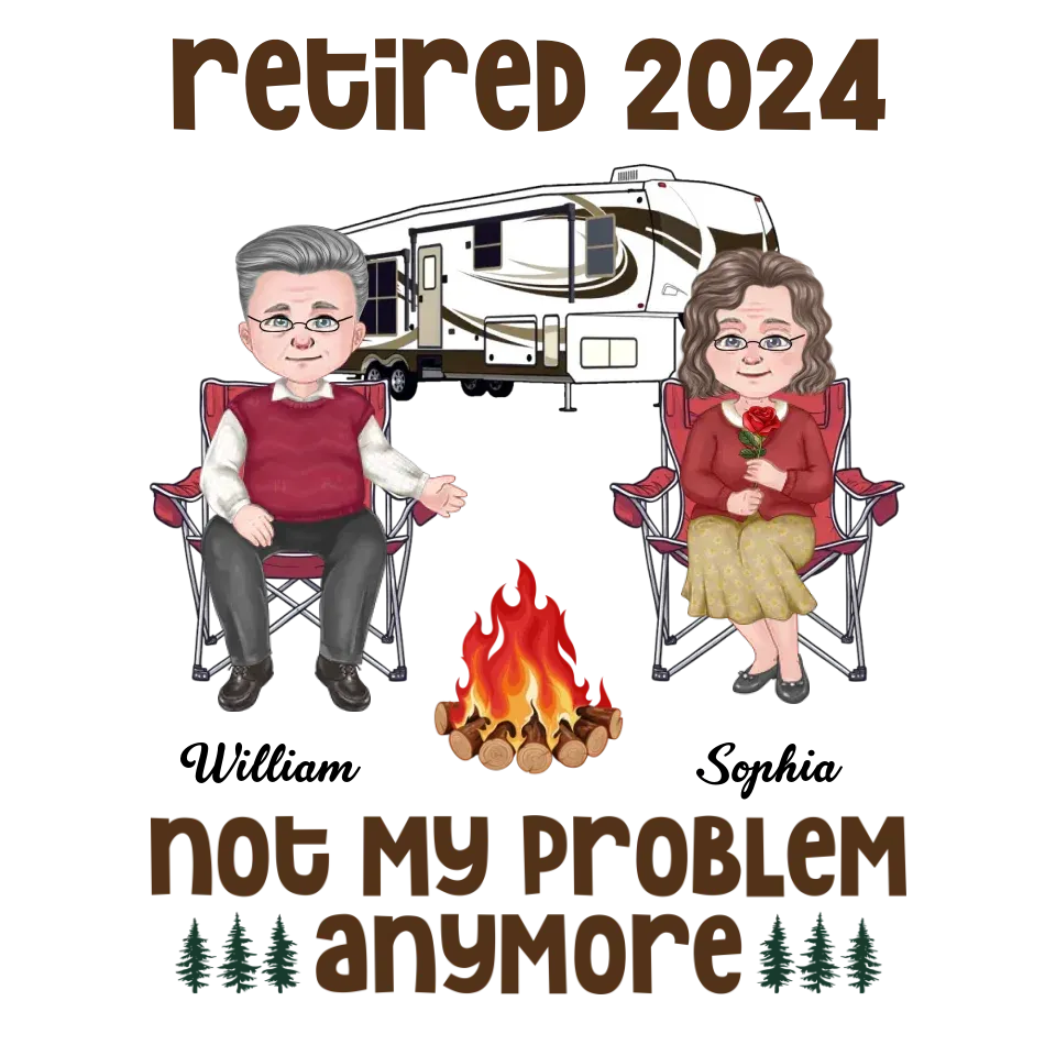 Retired 2025 Not My Problem Anymore - Personalized Gifts For Couples - Unisex Sweater