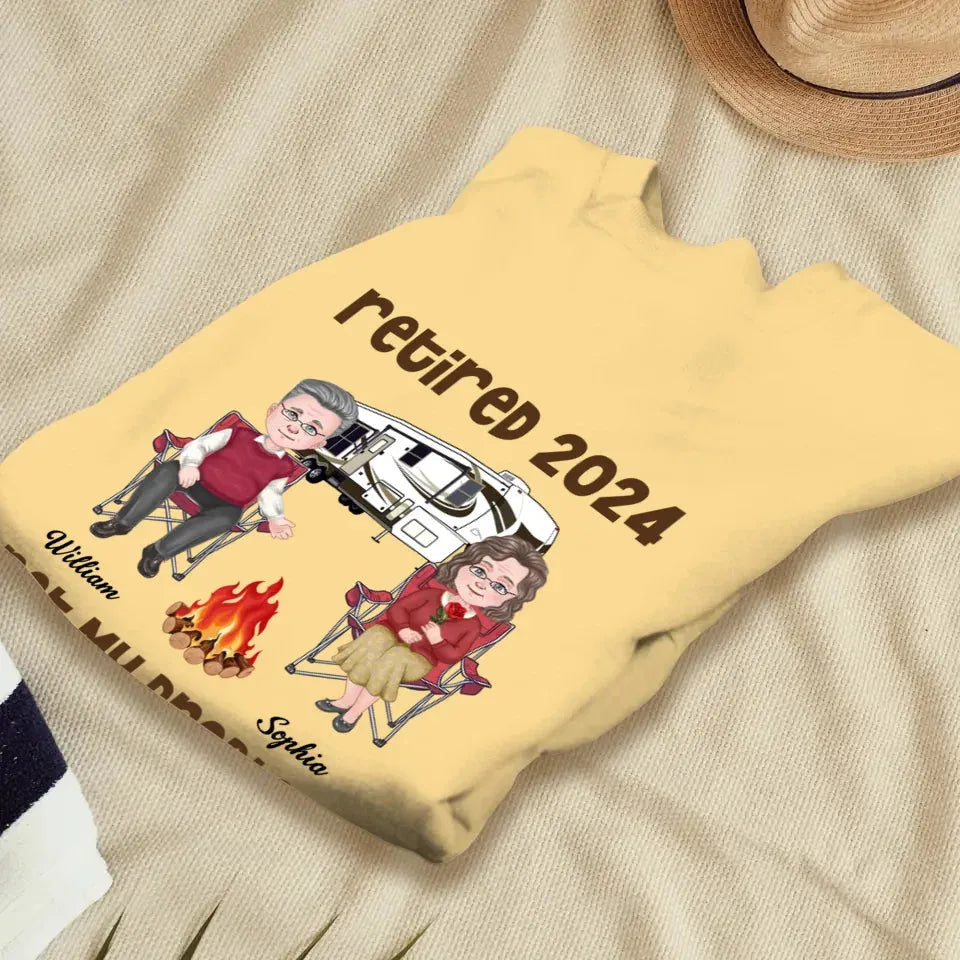 Retired 2025 Not My Problem Anymore - Personalized Gifts For Couples - Unisex Sweater