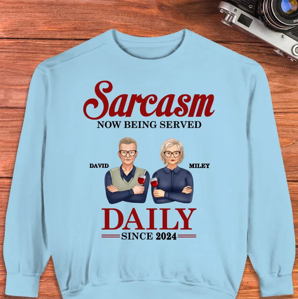 Daily Dose OF Wit & Humor, Hold The Sugar Enjoy Responsibly - Personalized Gifts For Couples - Unisex Sweater