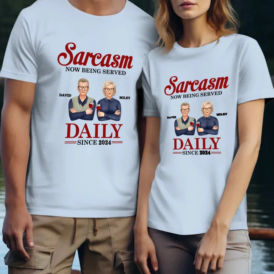 Daily Dose OF Wit & Humor, Hold The Sugar Enjoy Responsibly - Personalized Gifts For Couples - Unisex T-Shirt