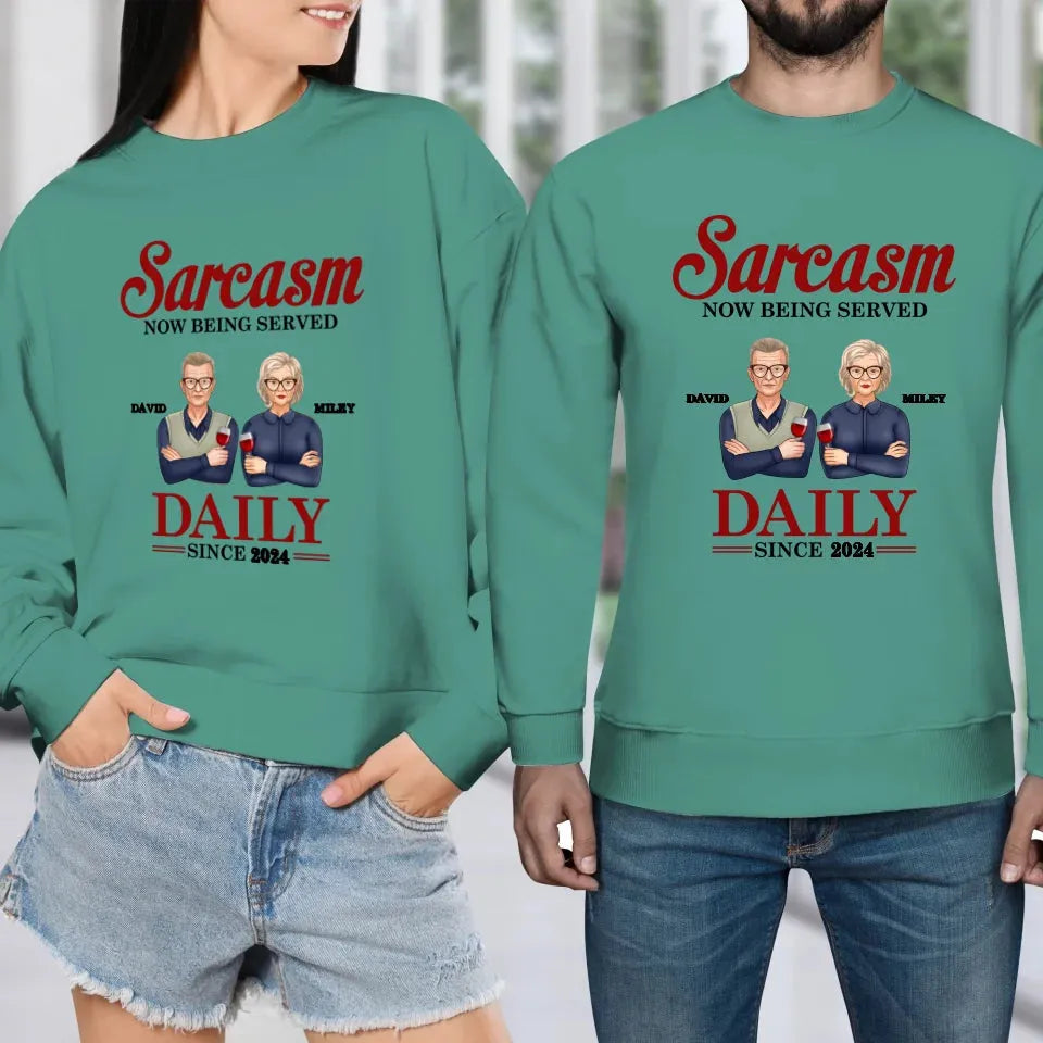 Daily Dose OF Wit & Humor, Hold The Sugar Enjoy Responsibly - Personalized Gifts For Couples - Unisex Sweater