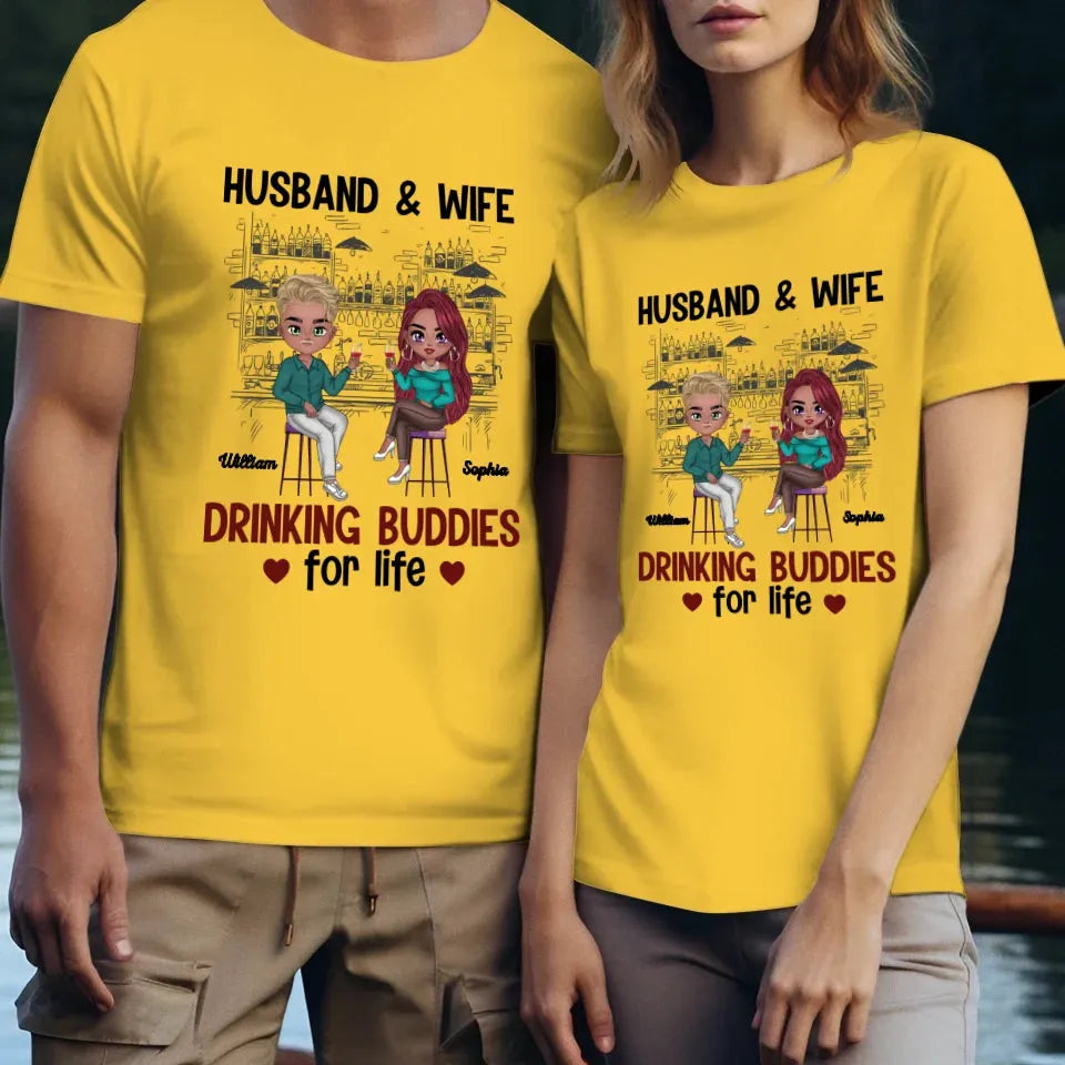 Drinking Buddies: Cheers To A Lifetime Of Love And Laughter - Personalized Gifts For Couples - Unisex T-Shirt