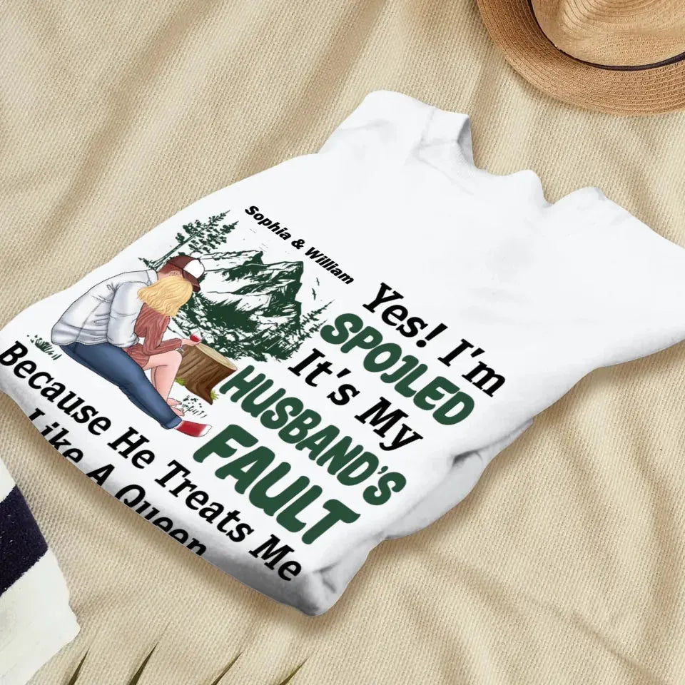 Pampering: Each Blames The Other For Being Lovingly Spoiled - Personalized Gifts For Couples - Unisex Sweater