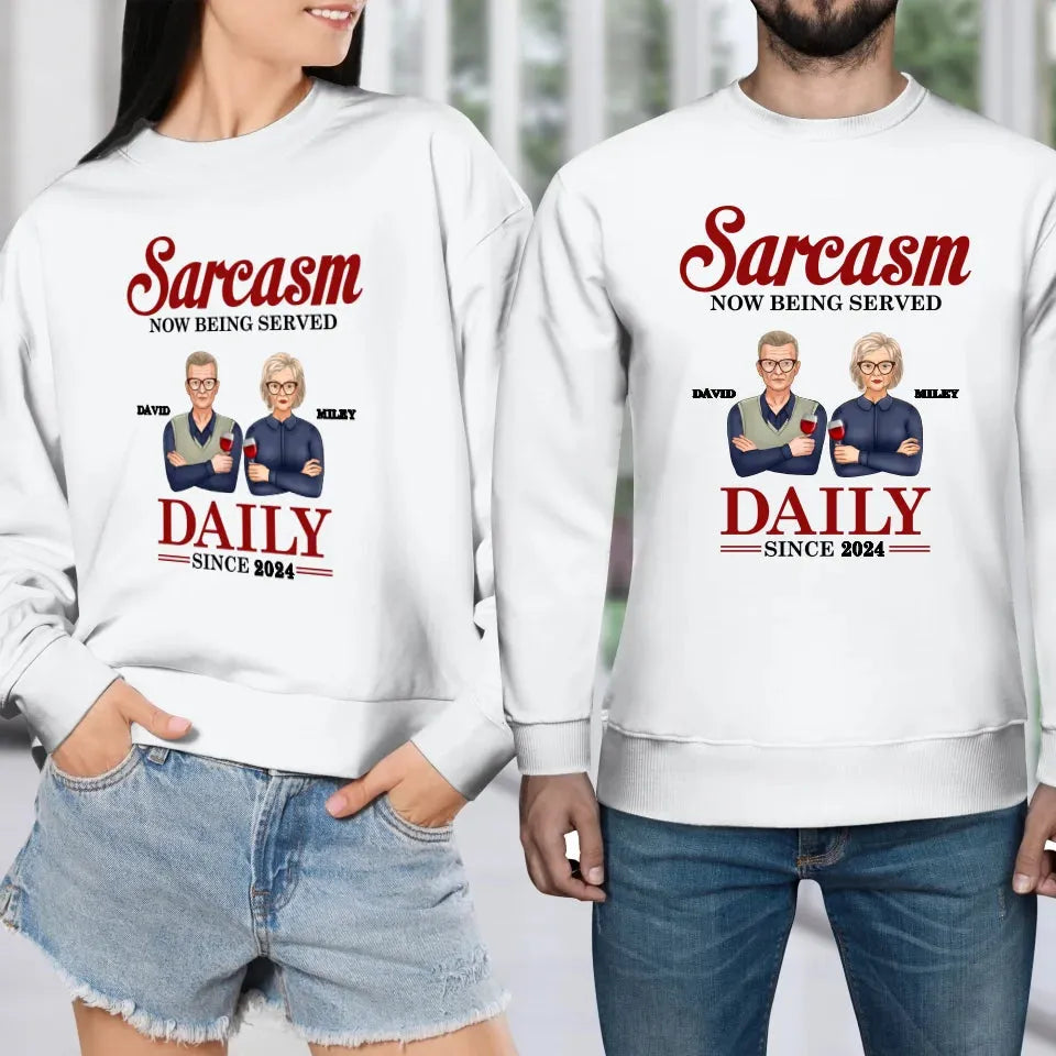 Daily Dose OF Wit & Humor, Hold The Sugar Enjoy Responsibly - Personalized Gifts For Couples - Unisex Sweater