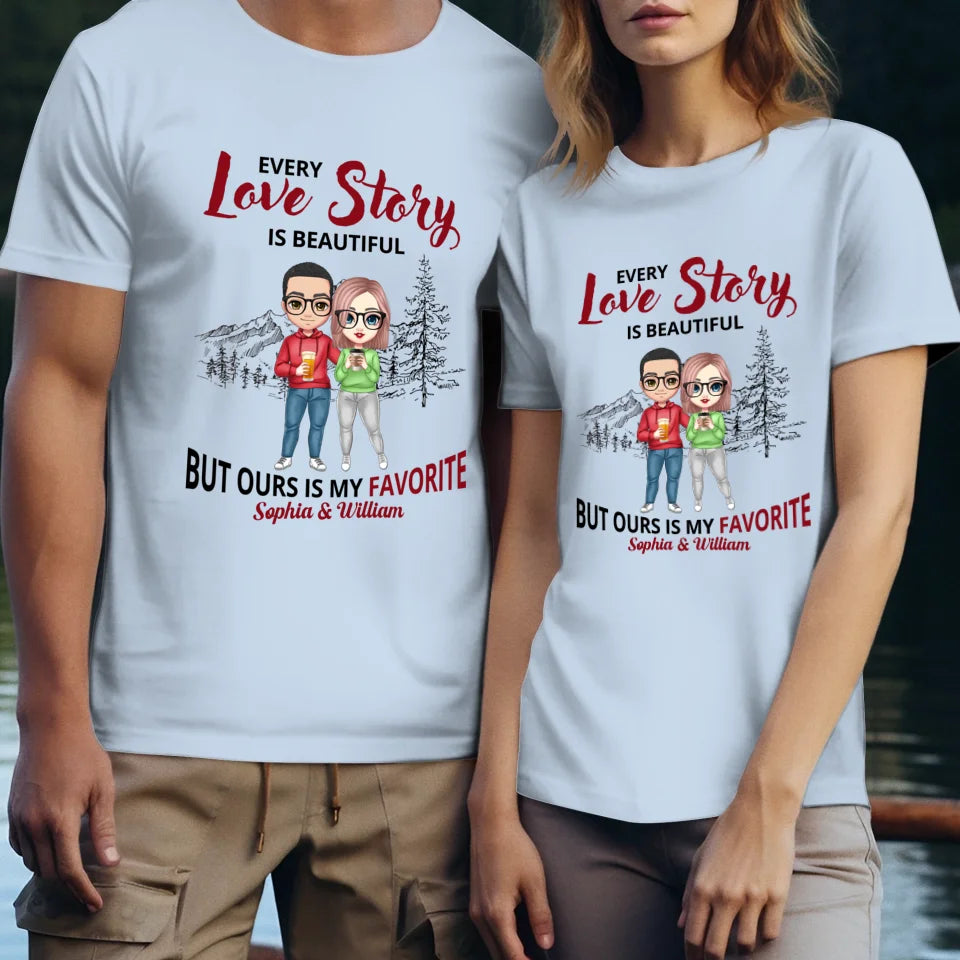 Every Love Story Is Beautiful - Personalized Gifts For Couples - Unisex T-Shirt