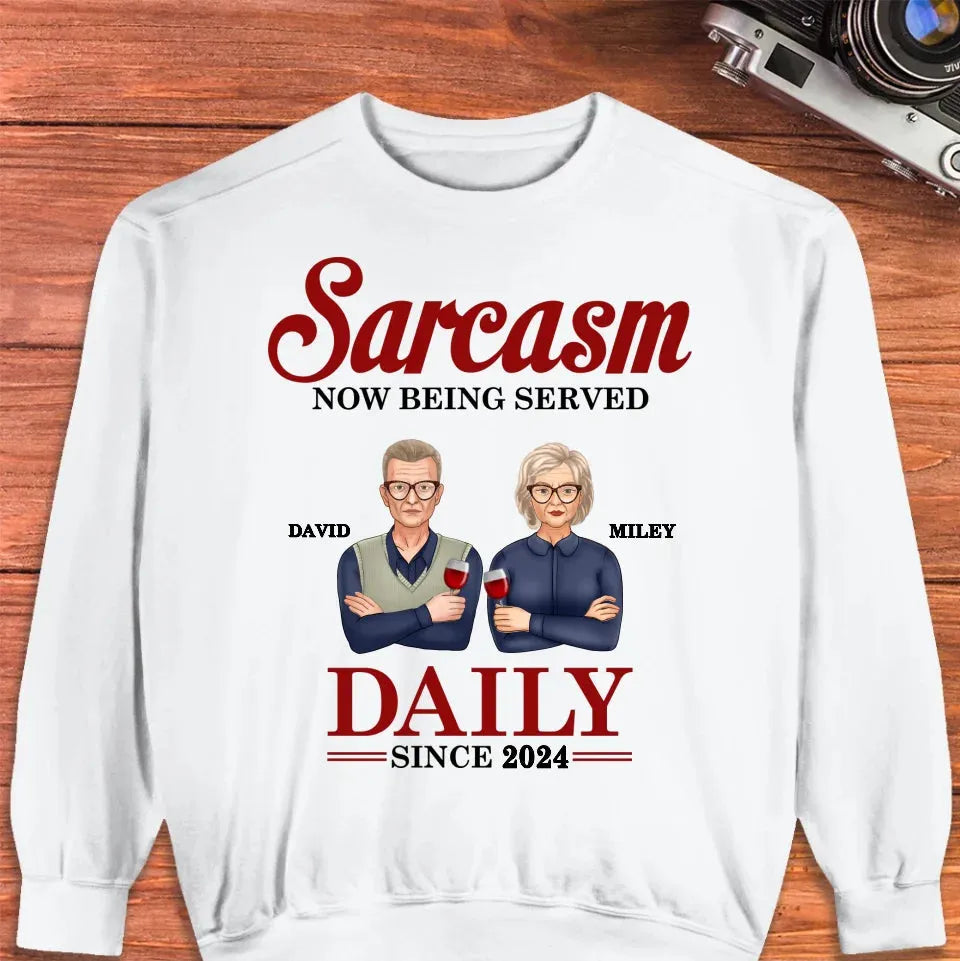 Daily Dose OF Wit & Humor, Hold The Sugar Enjoy Responsibly - Personalized Gifts For Couples - Unisex Sweater