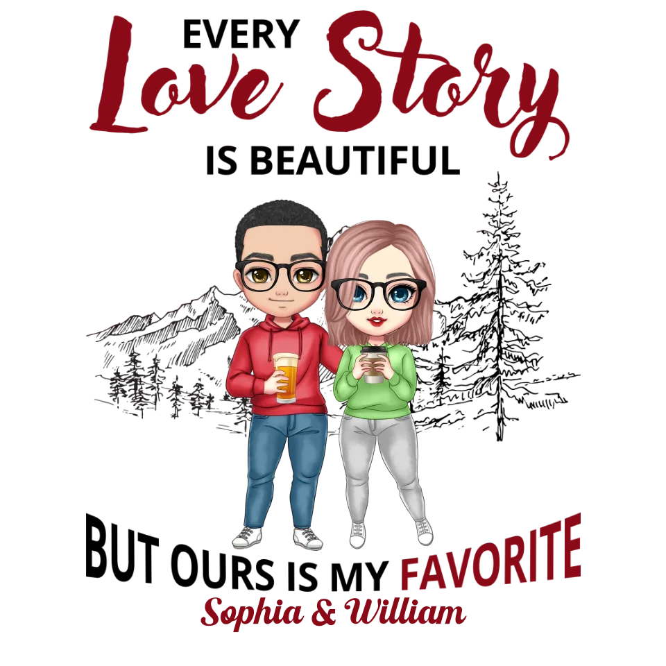 Every Love Story Is Beautiful - Personalized Gifts For Couples - Unisex T-Shirt