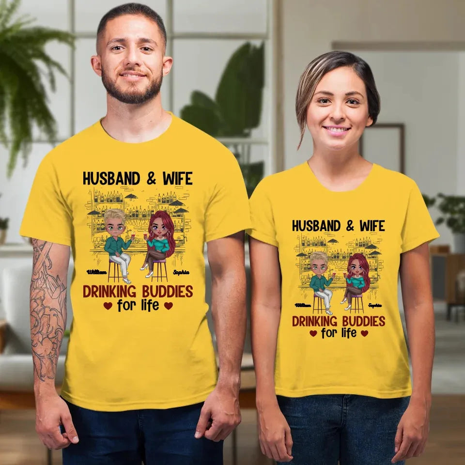 Drinking Buddies: Cheers To A Lifetime Of Love And Laughter - Personalized Gifts For Couples - Unisex T-Shirt