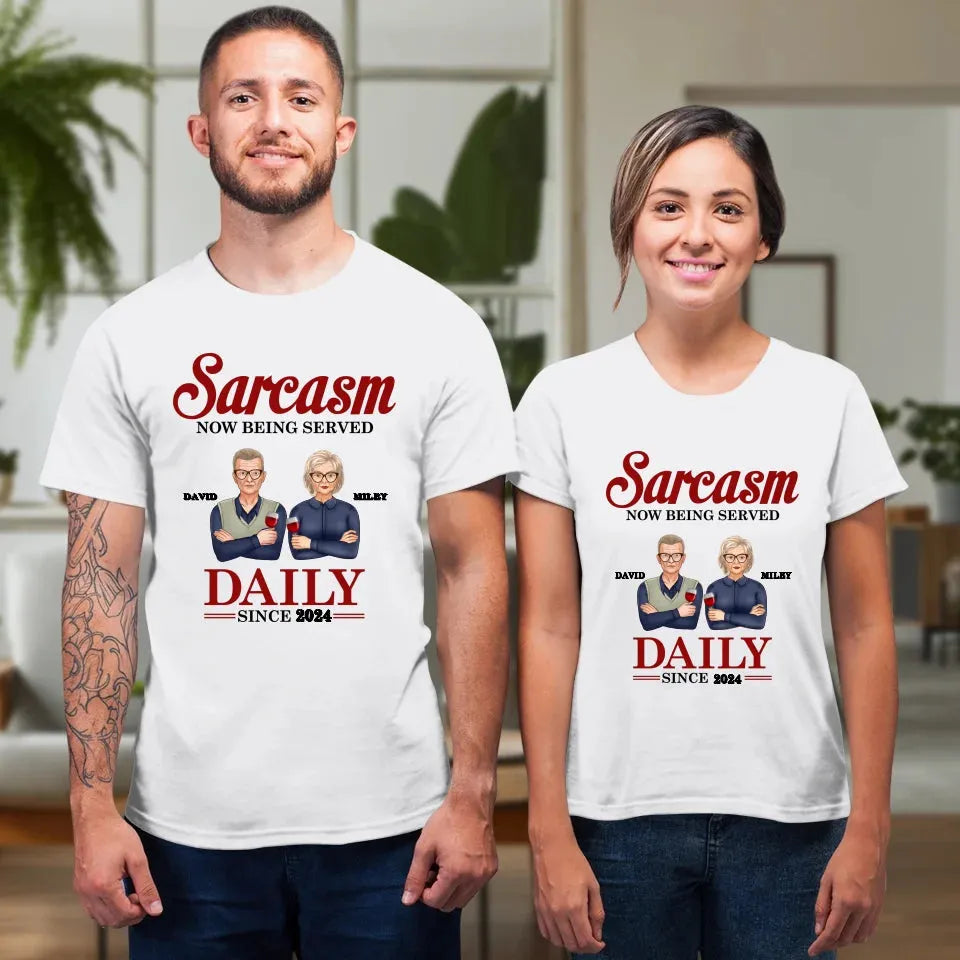 Daily Dose OF Wit & Humor, Hold The Sugar Enjoy Responsibly - Personalized Gifts For Couples - Unisex T-Shirt