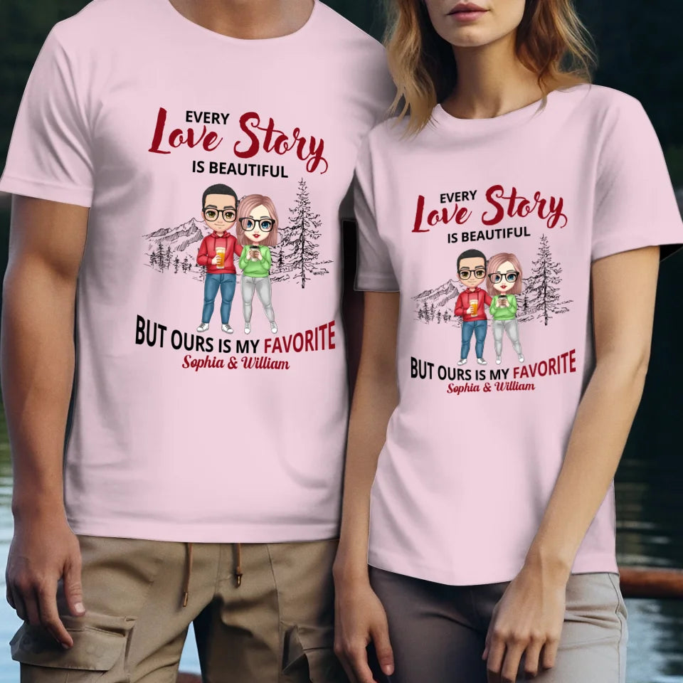 Every Love Story Is Beautiful - Personalized Gifts For Couples - Unisex T-Shirt