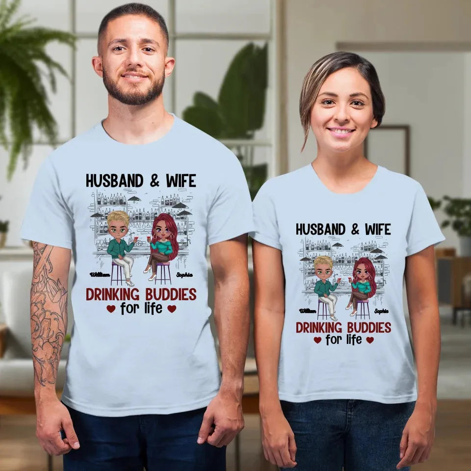 Drinking Buddies: Cheers To A Lifetime Of Love And Laughter - Personalized Gifts For Couples - Unisex T-Shirt