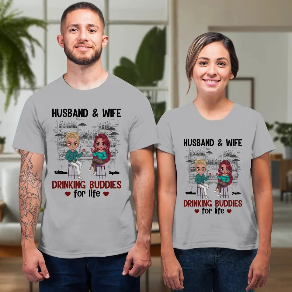 Drinking Buddies: Cheers To A Lifetime Of Love And Laughter - Personalized Gifts For Couples - Unisex T-Shirt