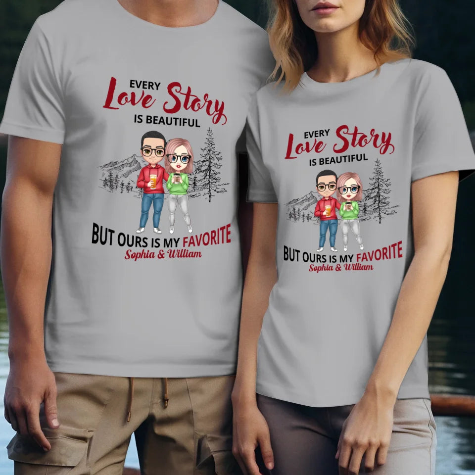 Every Love Story Is Beautiful - Personalized Gifts For Couples - Unisex T-Shirt