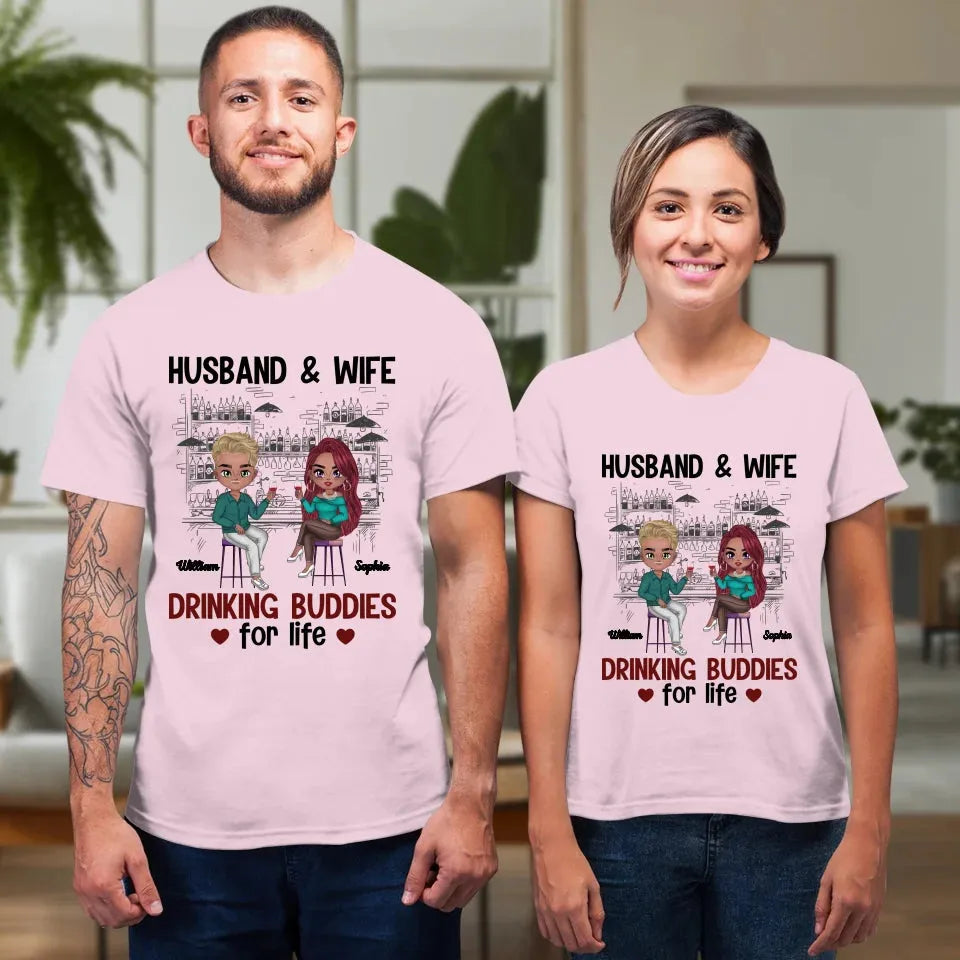 Drinking Buddies: Cheers To A Lifetime Of Love And Laughter - Personalized Gifts For Couples - Unisex T-Shirt