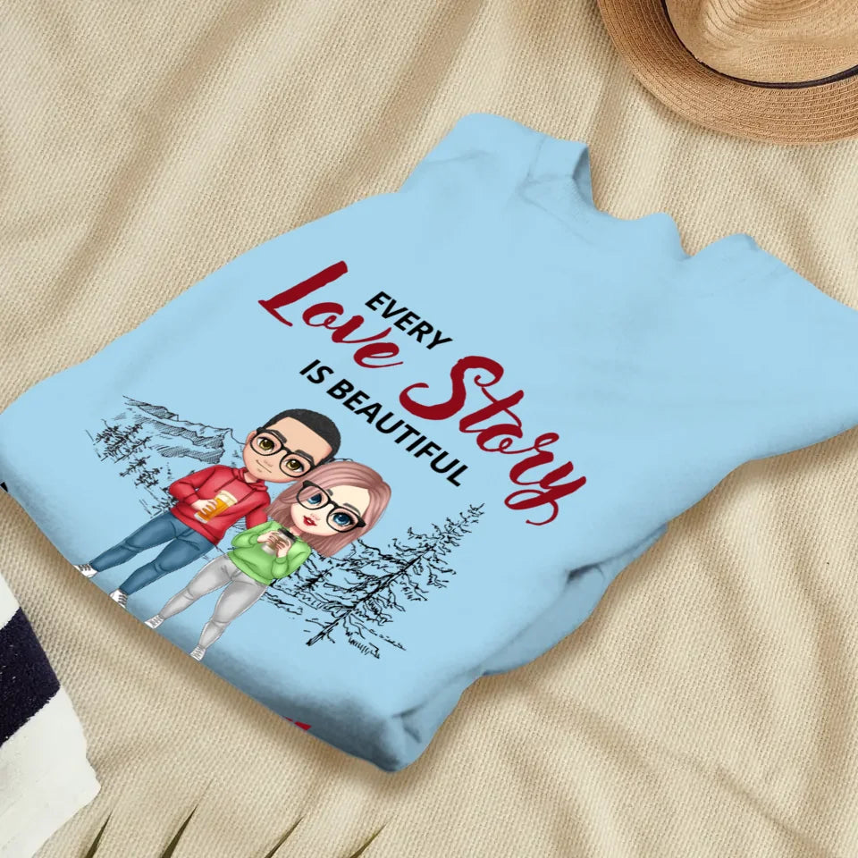 Every Love Story Is Beautiful - Personalized Gifts For Couples - Unisex Sweater