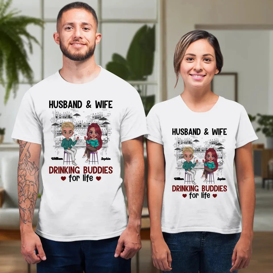 Drinking Buddies: Cheers To A Lifetime Of Love And Laughter - Personalized Gifts For Couples - Unisex T-Shirt