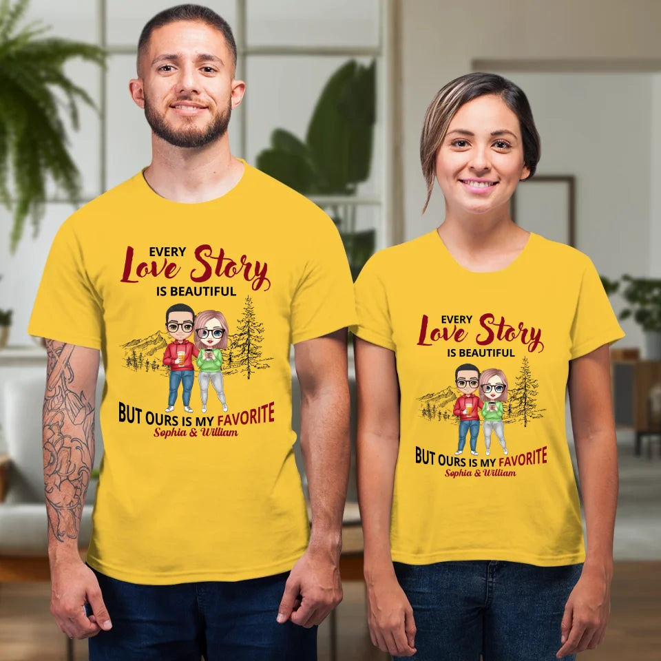 Every Love Story Is Beautiful - Personalized Gifts For Couples - Unisex T-Shirt