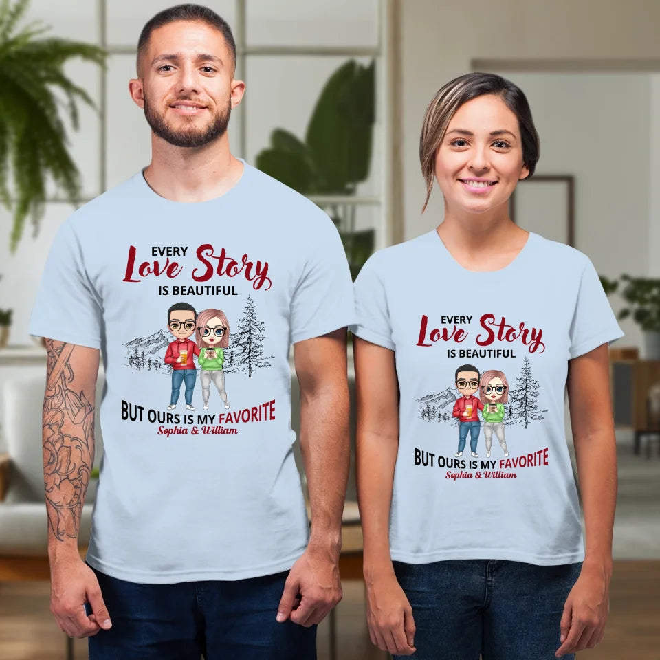 Every Love Story Is Beautiful - Personalized Gifts For Couples - Unisex T-Shirt