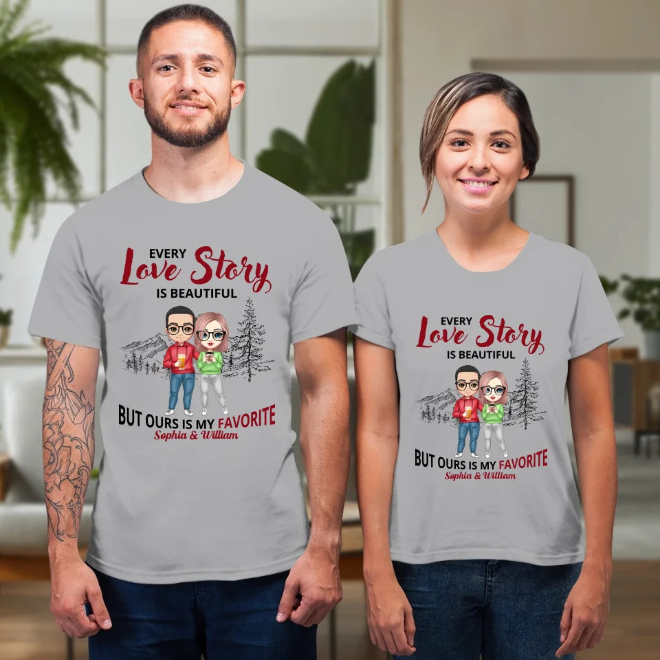 Every Love Story Is Beautiful - Personalized Gifts For Couples - Unisex T-Shirt