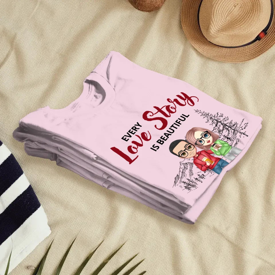 Every Love Story Is Beautiful - Personalized Gifts For Couples - Unisex T-Shirt