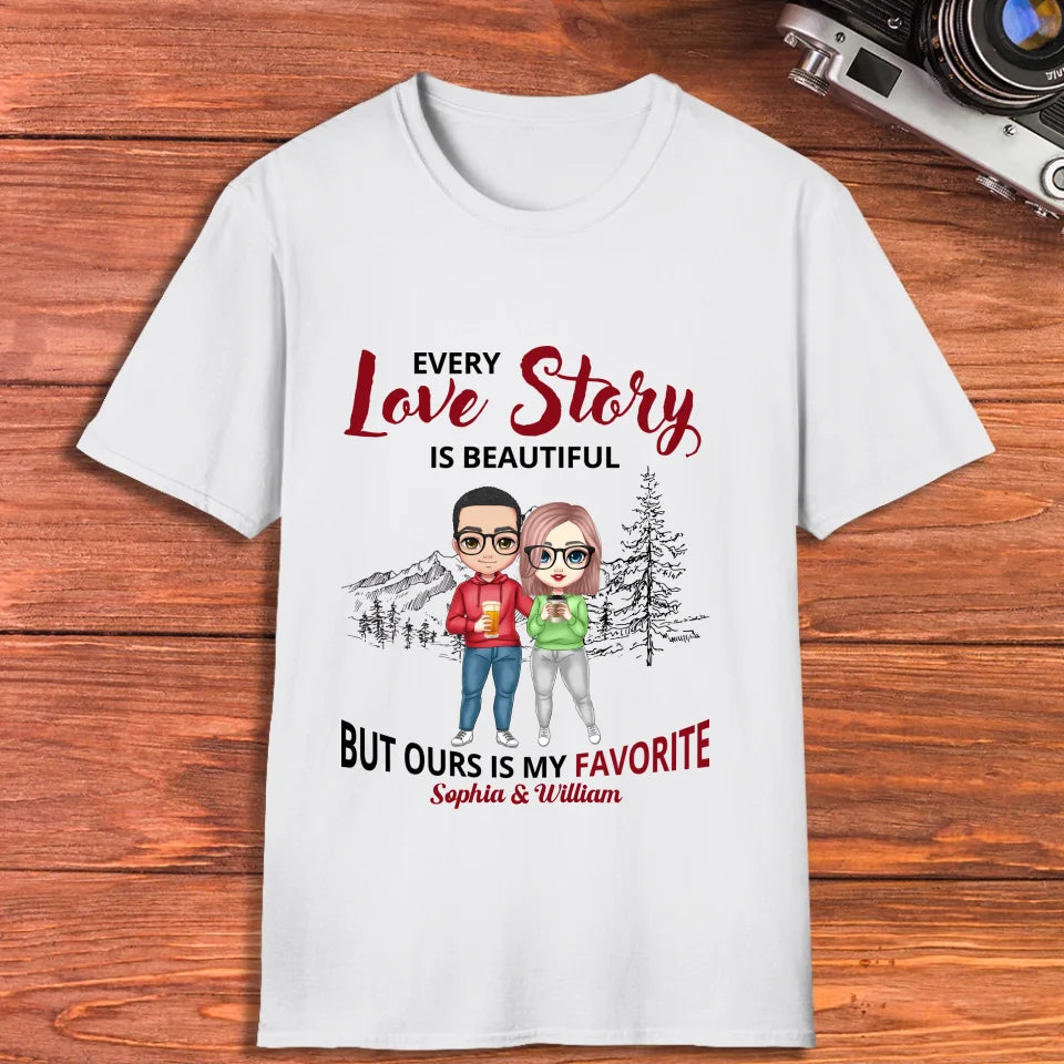 Every Love Story Is Beautiful - Personalized Gifts For Couples - Unisex T-Shirt