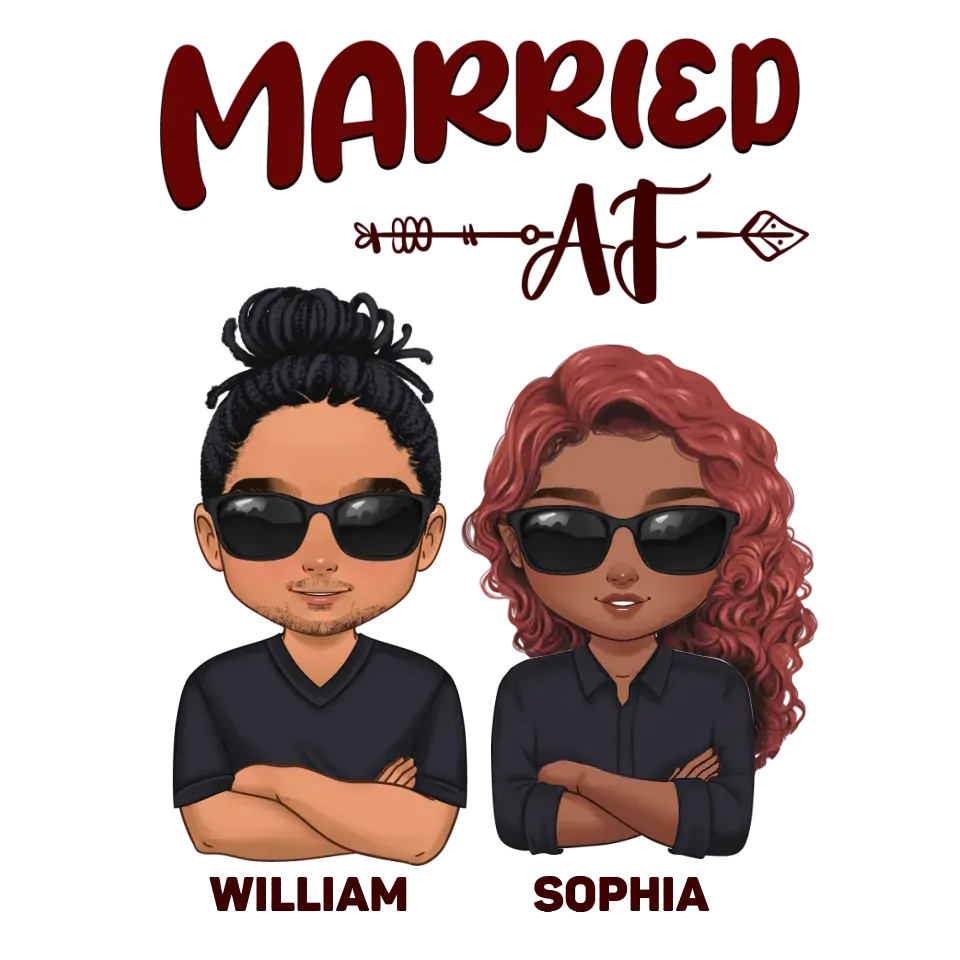 Married AF Couple - Personalized Gifts For Couples - Unisex T-Shirt